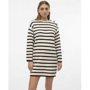 Kort, gestreepte jurk VERO MODA. Viscose materiaal. Maten XS. Zwart kleur