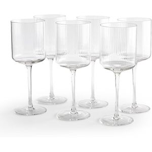 Set van 6 wijnglazen in geribbeld glas Stria LA REDOUTE INTERIEURS. Glas materiaal. Maten één maat. Andere kleur