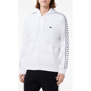 Zip-up hoodie in molton LACOSTE. Katoen materiaal. Maten XXL. Wit kleur