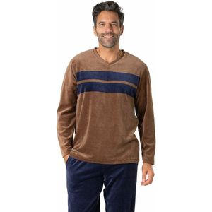 EMINENCE - Pyjama - Blauw - Fluweel - T-shirt met Lange Mouwen