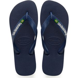 Slippers Brasil Logo HAVAIANAS. Rubber materiaal. Maten 45/46. Blauw kleur