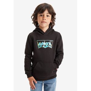 Hoodie LEVI'S KIDS. Geruwd molton materiaal. Maten 8 jaar - 126 cm. Zwart kleur