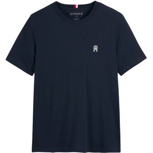 TOMMY HILFIGER - T-shirt - Marineblauw - Katoen - Monogram Logo