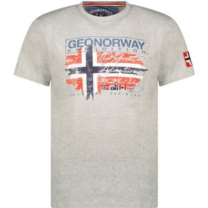 Bedrukt T-shirt met korte mouwen Jrusty GEOGRAPHICAL NORWAY. Katoen materiaal. Maten XXL. Grijs kleur