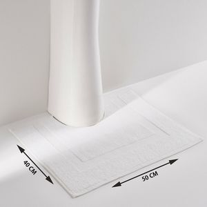 Badmatje rondom WC/wastafel 700 g/m2, Scenario LA REDOUTE INTERIEURS.  materiaal. Maten 40 x 50 cm. Wit kleur