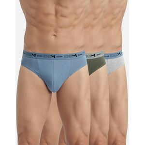 Set van 3 stretchkatoenen slips DIM. Katoen materiaal. Maten M. Groen kleur