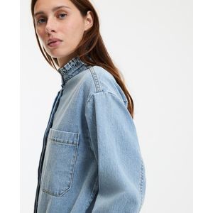 LA REDOUTE COLLECTIONS - Rechte Korte Jurk - Blauw - Lange Mouwen - Katoen