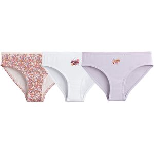 Set van 3 slips, tekst en bloemen LA REDOUTE COLLECTIONS. Katoen materiaal. Maten 16 jaar - 162 cm. Multicolor kleur