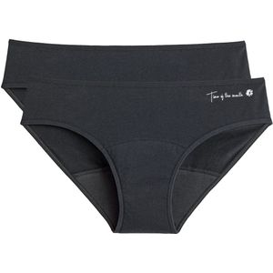 LA REDOUTE COLLECTIONS - Menstruatieslip - Zwart - Katoen - Set van 2