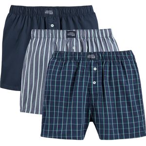 LA REDOUTE COLLECTIONS - Boxershorts - Blauw - Set van 3 - Bio Katoen