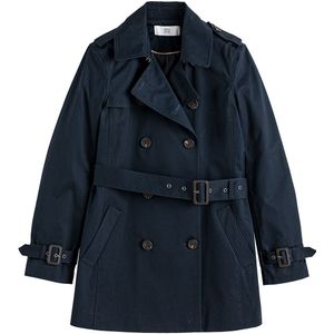 LA REDOUTE COLLECTIONS - Halflange Trenchcoat - Marineblauw - Katoen