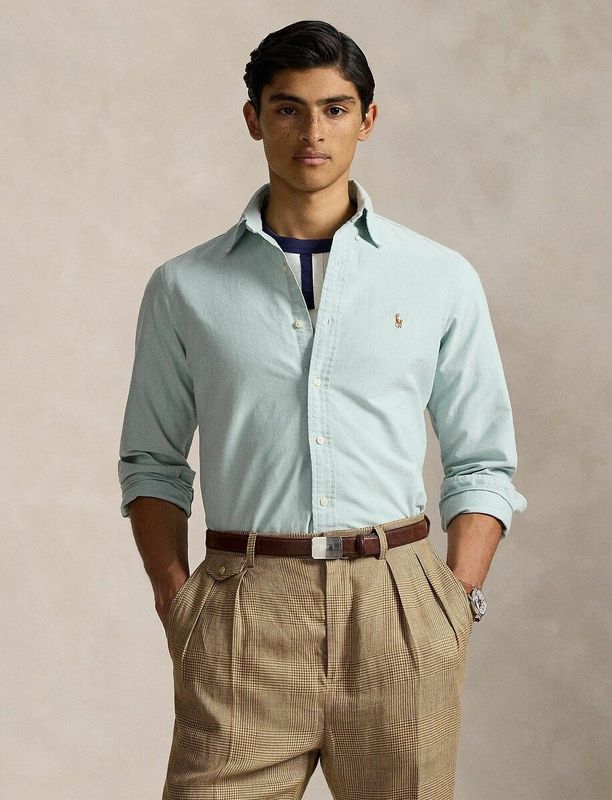 POLO RALPH LAUREN - Recht Hemd - Lichtgroen - Katoen