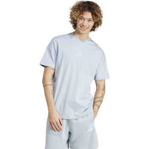 adidas Performance - T-shirt - Blauw - Katoen - Korte Mouwen - Ronde Hals