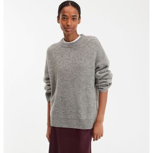LA REDOUTE COLLECTIONS - Ronde Hals Trui - Mêleegrijs - Grof Zacht Tricot