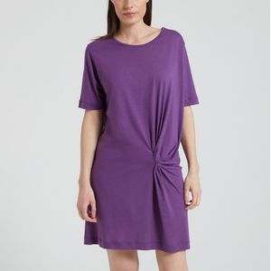 Korte jurk in lyocell LUNI SESSUN. Tencel/lyocell materiaal. Maten S. Violet kleur