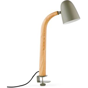 Metalen klemlamp van staal en eikenhout, Léona LA REDOUTE INTERIEURS. Metaal materiaal. Maten één maat. Beige kleur