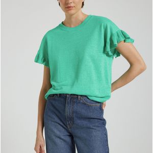 DES PETITS HAUTS - ALBERTO - Gebreide Trui - Groen - Linnen