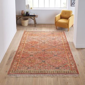 Kilim vloerkleed in jute en katoen, Saliha LA REDOUTE INTERIEURS. Jute materiaal. Maten 200 x 290 cm. Multicolor kleur