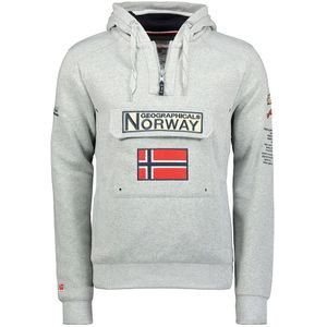 Hoodie Gymclass GEOGRAPHICAL NORWAY. Katoen materiaal. Maten XXL. Grijs kleur