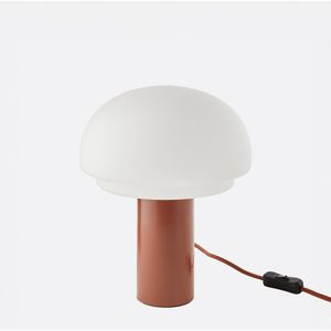 La Redoute Intérieurs - Agathilda - Lamp - Kastanje - Opaalglas en Ijzer - H27,5 cm