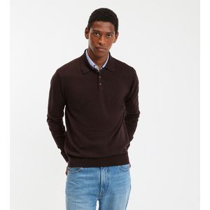 La Redoute Collections - Trui - Kastanje - Merinoswol - Polokraag - Gemaakt in Europa