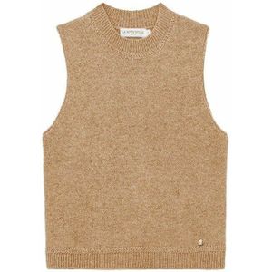 Mouwloze trui, MANDA LA PETITE ETOILE. Polyester materiaal. Maten 2(M). Kastanje kleur