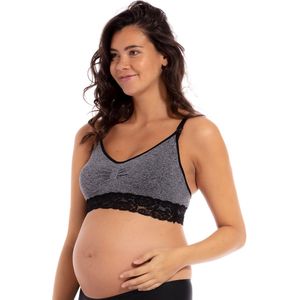 Zwangerschapsbustier Mama Comfort bra MAGIC BODYFASHION. Polyamide materiaal. Maten L. Grijs kleur