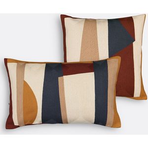 Scolto - Geborduurde Kussenhoes - Multicolor - 100% Katoen