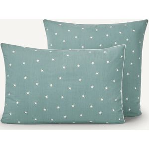 Stella - Kussensloop - Celadon/Ecru - Biologisch Perkalkatoen