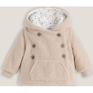 Warme jas met kap in sherpa LA REDOUTE COLLECTIONS. Imitatie bont materiaal. Maten 18 mnd - 81 cm. Beige kleur