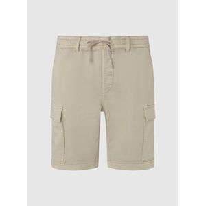 Cargo short met aantrekkoord PEPE JEANS. Katoen materiaal. Maten 38 (US) - 54 (EU). Beige kleur