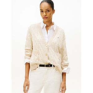 Tommy Hilfiger - Oversized - Gebreid Jack - Wol - Effen/Gestructureerd