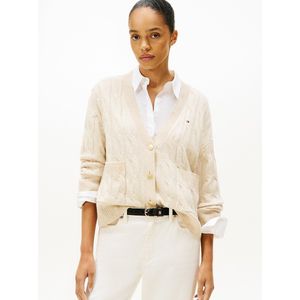 Tommy Hilfiger - Oversized - Gebreid Jack - Wol - Effen/Gestructureerd