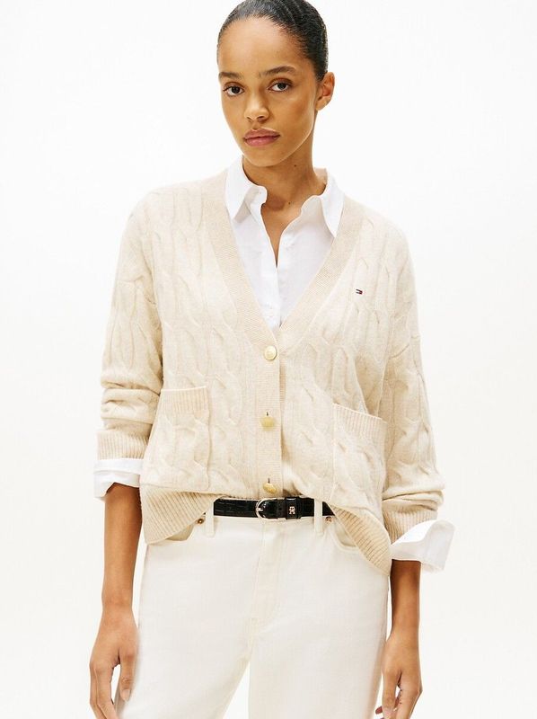 TOMMY HILFIGER Gebreid vest  crème