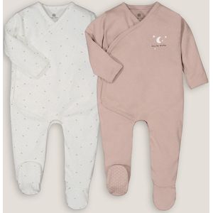 Set van 2 pyjama's LA REDOUTE COLLECTIONS. Katoen materiaal. Maten 2 jaar - 86 cm. Kastanje kleur