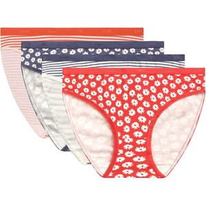 Set van 4 slips coton Pocket DIM. Katoen materiaal. Maten 36/38 FR - 34/36 EU. Rood kleur