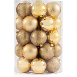 Set van 34 Kerstballen, Caspar LA REDOUTE INTERIEURS. Plastic materiaal. Maten één maat. Geel kleur