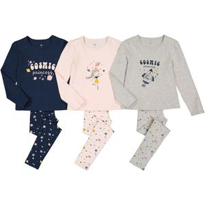 Set van 3 pyjama's in katoen, planetenprint LA REDOUTE COLLECTIONS. Katoen materiaal. Maten 12 jaar - 150 cm. Grijs kleur