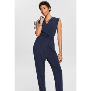 Lange jumpsuit te strikken in de taille ESPRIT. Polyester materiaal. Maten XL. Blauw kleur