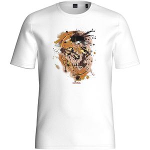 T-shirt met korte mouwen, ronde hals, logo KAPORAL. Katoen materiaal. Maten M. Wit kleur