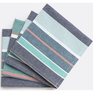 La Redoute Intérieurs - Geweven Geverfde Katoenen Servetten - Blauw - Set van 4