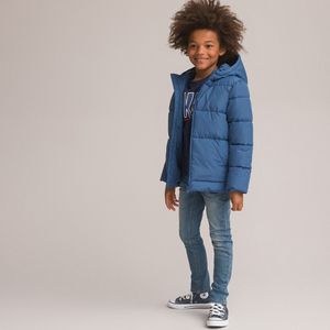 Warme donsjas met kap LA REDOUTE COLLECTIONS. Polyester materiaal. Maten 5 jaar - 108 cm. Blauw kleur