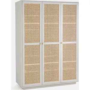 HOMCOM Slaapkamerladekast, stoffen commode met 4 laden, open plank en stalen frame voor woonkamer, hal, wit