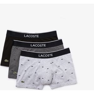 Boxershort Lacoste Men Casual Zwart / Gevlamd Grijs 