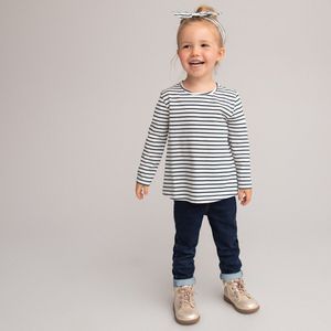 Set van 4 T-shirts met ronde hals en lange mouwen LA REDOUTE COLLECTIONS. Katoen materiaal. Maten 6 mnd - 67 cm. Wit kleur
