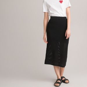 LA REDOUTE COLLECTIONS - Kokerrok - Zwart - Katoen - Strak Model