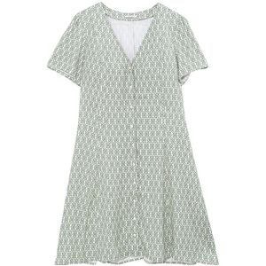 IKKS - Korte Jurk - Groen - V-hals - Korte Mouwen - Viscose