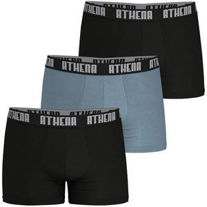 Set van 3 boxershorts Basic Color ATHENA. Katoen materiaal. Maten XXL. Zwart kleur