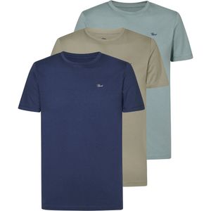 Set van 3 effen T-shirts met ronde hals PETROL INDUSTRIES. Katoen materiaal. Maten L. Blauw kleur