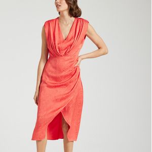 SUNCOO - CHONA - Midi Jurk - Oranje - Viscose